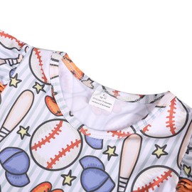 Toddler Girls Baseball Dresses Autumn Sports Ruffle Bottom Flutter Sleeve Apparel 3-4T