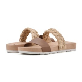 CLIFFS BY WHITE MOUNTAIN Women's Tonic Slide Sandal, Tan/Smooth, 9.5 M