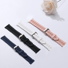 ID208 Plus Smart Watch Bands, Lamshaw 22mm Silicone Lace Replacement Straps Compatible for Quican ID208 Plus 1.8 Inches, aeac ID208 Plus, WMK ID208 Plus 1.8 Inches Smart Watch (3 pack-Black+White+Blue)