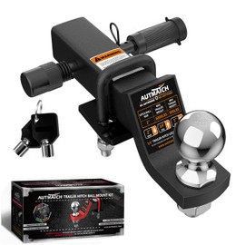 AUTMATCH Trailer Hitch Ball Mount with 2 Inch Hitch Ball - Fits 2" Receiver with Hitch Tightener, 8000Lbs Capacity Ball Hitch, 2-Inch Drop with 5/8" Hitch Lock Pin, Frosted Black