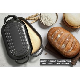 Enameled Dutch Oven - 3.5 Qt Cast Iron Pot with Lid - Bread Pan for Sourdough Bread Baking, Slow Cooker, Dual Handles, Great for Roasting & Cooking, Premium Bakeware