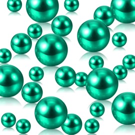 Luerbi 200 PCS Green Vase Fillers, Pearls Bead for Centerpieces Vases, 10/14/20 MM No Hole Beads, Fake Pearls for Wedding Birthday Anniversary Theme Party Table Centerpieces Decor