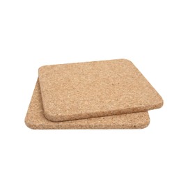 T&G 452 FSC Certified Cork Square Pot Stands/Surface Protectors, Set of 2, 20 x 20 x 0.9 cm