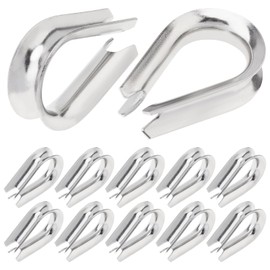 10Pcs M12 Wire Rope Thimbles 1/2", Stainless Steel Thimble for Diameter Cable Rigging, Clothesline, Rope Hardware Fittings