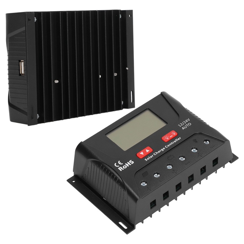 Solar Charge Discharge Controller LCD Display 3 Stage PWM Solar