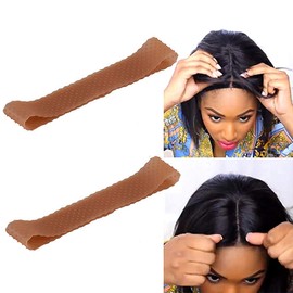 Yuriait 2 Pack Wig Grip Band Non Slip Transparent Silicone Wig Fix Silicone Wig Grip Natural Grip Headbands for Women Comfort Elastic Wig Grip Cap for Lace Wigs to Hold Wigs dark brown