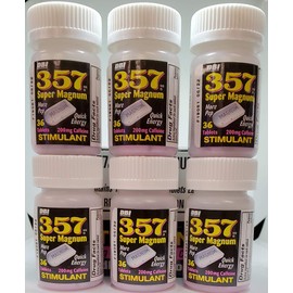 357 Energy Pills Super Magnum, More Pep, Quick Energy 200mg Caffeine 36 Tablet/Bottle (12)