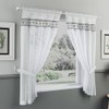 Tyrone Textiles Lucy Embroidered Heart Black Kitchen Window Set Curtain