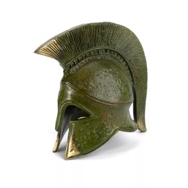 Marinakis  Handmade Metal, Bronze Green Oxidation Greek Corinthian Helmet 5" from Greece