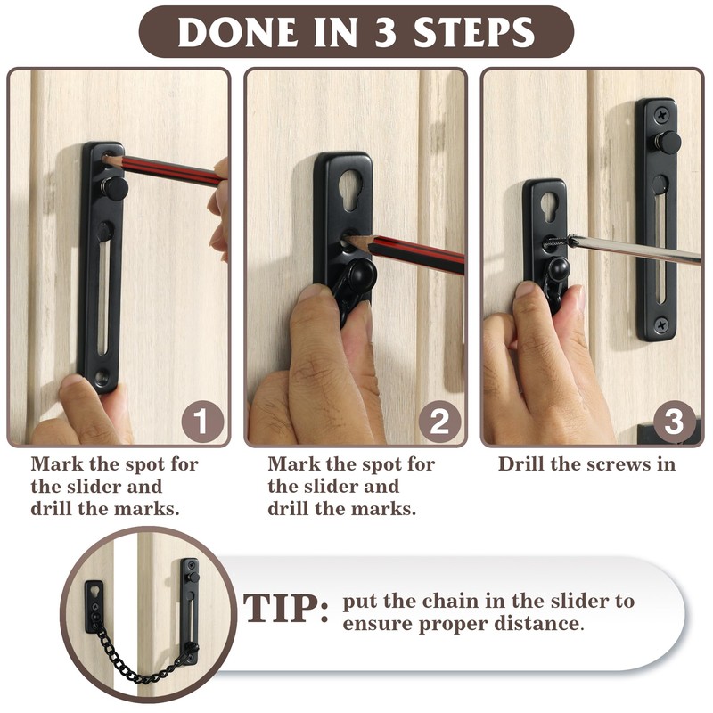 Alise Chain Door Guard Lock,Door Chain Locks with Safety Spring