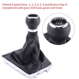 VIFER R Gear Knob, 6 Speed Gear Stick Gaiter Gear Stick Gaiter Kit Compatible with Passat B6 2005-2012