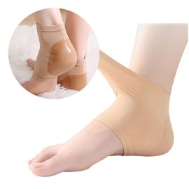 3D Band Heel Protector for Cracked Heels & Callus Care (Black & Nude) Heel Pad (Nude) 2ea