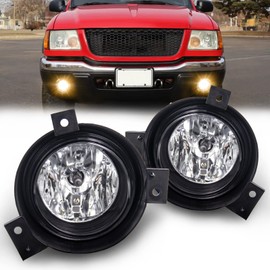 RAPOOSANS Driving Fog Lights Lamps Assembly for 2001 2002 2003 Ford Ranger Fog Light Replacement with H10 12V 42W Bulbs & Switch and Wiring Kit