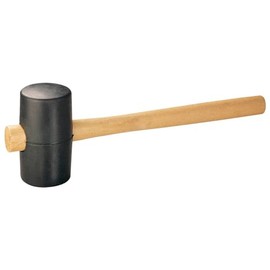 Dönges Rubber Hammer with Flat, Black Face, Diameter 54 mm, 380 g Light, Made in Germany, DIN 5128-90, All-Round Hard Rubber Mallet, Soft Hammer