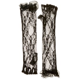Be Wicked Women's Fingerless Elbow Length Gloves, Black, One Size