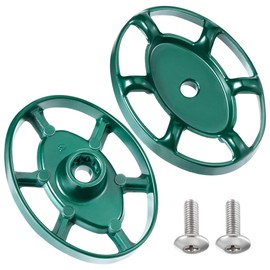 Dreyoo 2 Pack Outdoor Faucet Handles, 3/8 in Spigot Handles Compatible with Arrowhead PK1290, 12 Point Faucet Knob for Outside Hose Bibb, Garden Valves and Frost Proof Wall Hydrants(Green,Oval)