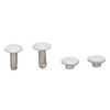 500 Sets Leather Rivets 6x8mm Iron White Round DIY Plating