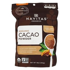 Navitas Organics Cacao Powder, Bags, 30 Servings, 1 Pound (Pack of 1), 16 Ounce