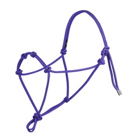 Harrison Howard Cabestro de entrenamiento de cuerda de caballo súper resistente con 4 nudos de 1/4 pulgadas, cordón halter rígido - morado