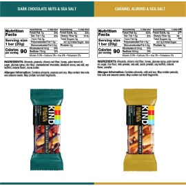 KIND Minis, Dark Chocolate Nuts / Caramel Almond & Sea Salt , 14 Oz (Pack Of 20)