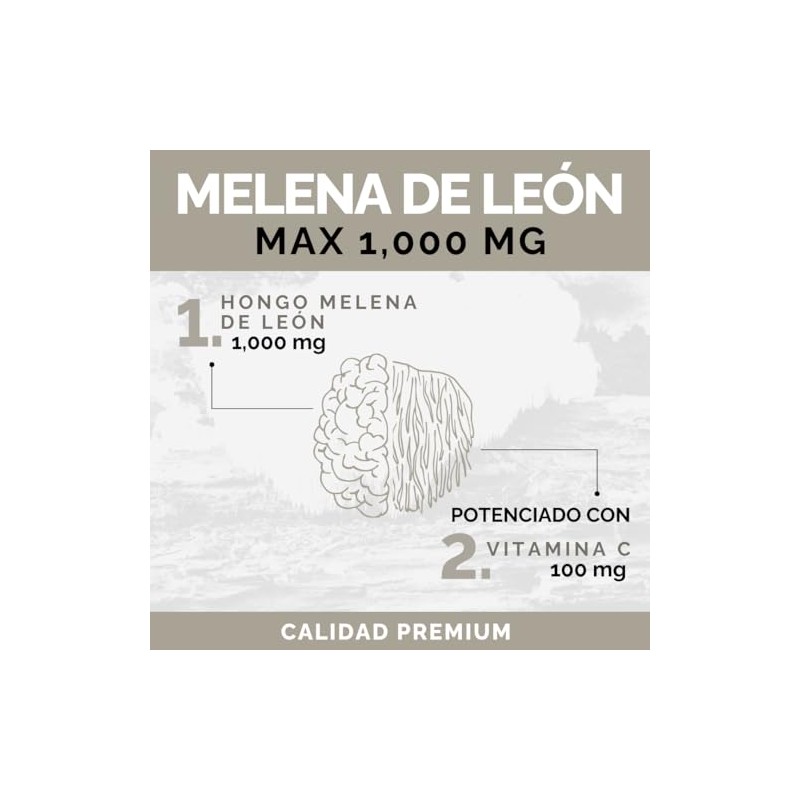 Oby Melena de Leon 1000mg Max Potenciado con Vitamina C