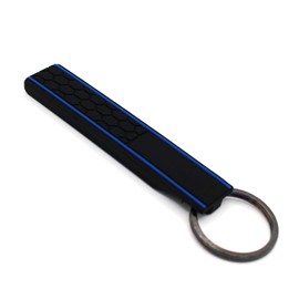 CYK www. CoverYourKey .de Key Fob with Honeycomb Structure Key Cover Pendant Lanyard Honeycomb (Black/Blue)