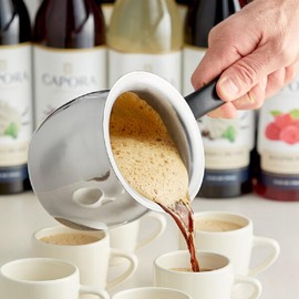 TrueCraftware- 24 oz Stainless Steel Turkish Coffee Decanter with Black Easy-Grip Handle Set of 2- Turkish Coffee Maker Chai Pot Arabic Coffee Pot Briki Greek Coffee Pot Greek Briki Cezve Ibrik