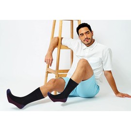 6 Pairs Men’s Bamboo Non-Elastic Antibacterial Soft Socks - Comfort Moisture-Wicking Wellness Skin-Friendly for Everyday Wear Bright and Colourful (UK, Numeric, 6, 11, Regular, Regular, DESIGN 1)