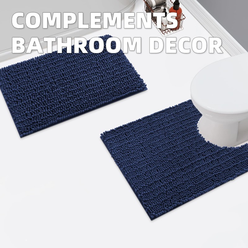OLANLY Luxury Chenille Bath Mat, Extra Soft Thick Absorbent Shaggy