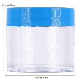 Beauticom 24pcs 30G/30ML (1oz) Thick Wall Round Plastic Clear Container Jars BPA Free LEAK PROOF with Flat Top Lids (24 Pieces, BLUE)