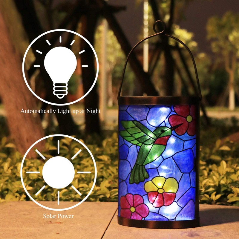 Hanging Solar Lantern Outdoor Decorative Waterproof LED Solar Hummingbird Lights