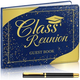 Patelai Class Reunion Guest Book with Pen Gathering Keepsake Decorations College High School Sign and Write Messages, 112 Pages(Blue,Class Reunion)