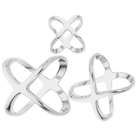 Operitacx 3pcs Adjustable X Shaped Scarf Ring Buckles Brooch Clips for Shawls T Shirts and Neck Scarves Fashionable Accessories with 12mm 18mm and 21mm Inner Diameters