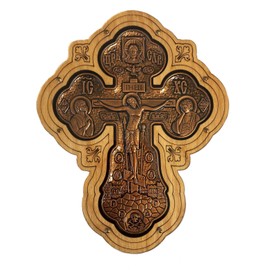 Needzo Wall Cross Crucifixion Orthodox Catholic Christian Cross Crucifixion of Jesus Christ With Virgin Mary and Saint John the Beloved 6 1/16, Religious Gift Decoration