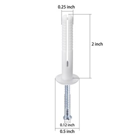 Wensilon 1/4x2 Plastic Hammer Drive Nail in Anchor (100pcs per Box) Cement hammering Anchors