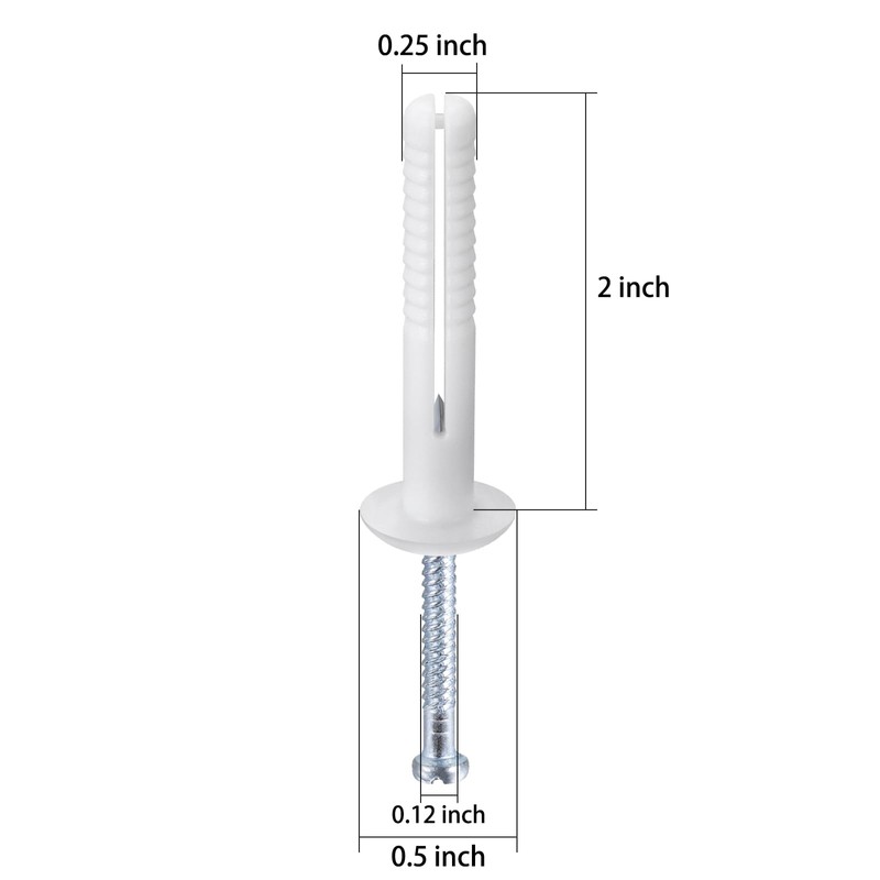 Wensilon 1/4x2 Plastic Hammer Drive Nail in Anchor (100pcs per