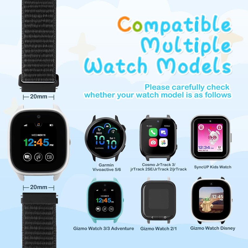 GEAK Kids Nylon Bands Compatible with Gizmo Watch 3 2