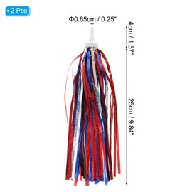 PATIKIL Bike Streamers, Colorful Scooter Handlebar Tassels Grips Ribbon Accessories Decorations for Girls Bicycle Tricycle Handles, Red Blue