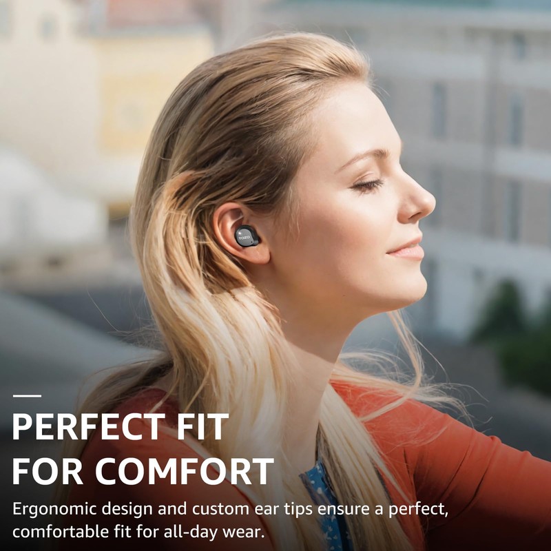 TOZO NC9 Hybrid Active Noise Cancelling Wireless Earbuds, 6 Mics