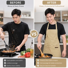 Canvas Work Apron for Cooking and Crafts – Adjustable Cross-Back Bib Apron for Kitchen, Grill, and Salon