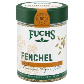 Fuchs Spices - Fennel Whole - Sweet Spicy Aroma for Fruit Salads, Oat Meals or Curries - Natural Ingredients - 45 g in Reusable, Recyclable Tin