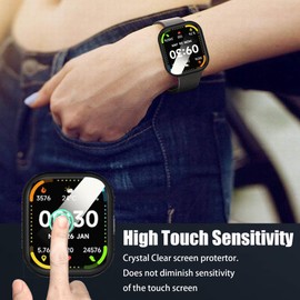Compatible for TOOBUR IDW16 Smart Watch Case, Lamshaw Soft Slim TPU All Around Protective Shell Anti-Scratch Bumper Cover Case Compatible for TOOBUR IDW16/Faweio IDW16 Smart Watch (Clear+Clear)
