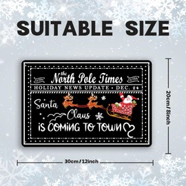 Santa Claus Is Coming to Town Metal Sign Christmas Decor for Home Farmhouuse Bar Cafe Garage Club Restaurants Wall Decor Plaque 8x12 inch
