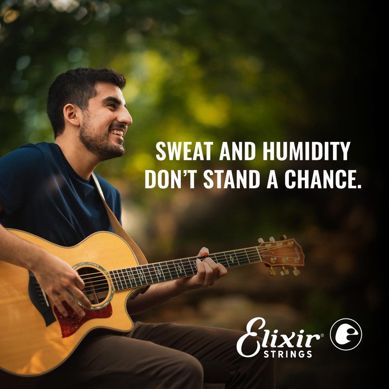 Elixir Strings, Acoustic Guitar Strings, Phosphor Bronze with NANOWEB Coating,