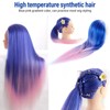 Blue Pink Hair Mannequin Training Head with Holder Hair Styling