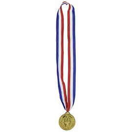 Gold Medal w/Ribbon Party Accessory (1 count) (1/Pkg)