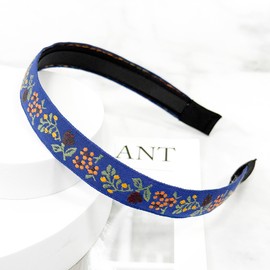 Burnaby Blue Ethnic Flower Pattern Hairband / 버나비 블루 에스닉 플라워 패턴 헤어밴드
