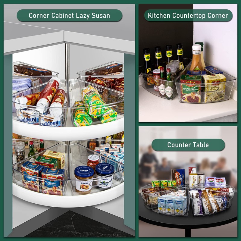 JEISSLIA Lazy Susan Cabinet Organizer Bins for 26"/ 28"/ 32"