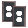 2-Pack Single Duplex Outlet Cover Plate, Decorative Aged Bronze Switch