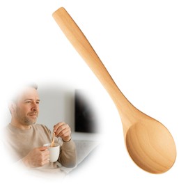 Set of 3 Wooden Spoons, Small, 13 x 3 cm, Natural Wooden Cooking Spoon Set for Children, Environmentally Friendly Wooden Cutlery for Soup, Coffee, Honey, Kitchen Utensils